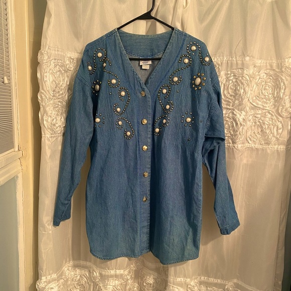 Vtg 90s bedazzled top - Picture 1 of 8
